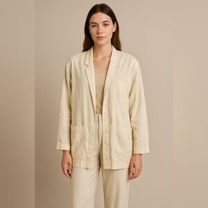 Vintage 80s Avon Fashions Beige Linen Blazer Women’s M – Cream Pocket Granola